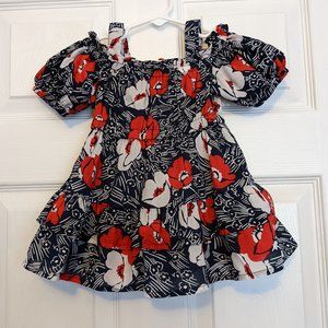 Janie and Jack Floral Poppy Print Dress and Bloomers 6-12m